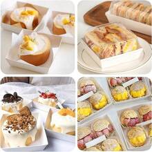 1-50pcs Pink & White Transparent Lid Food Containers - Suitable For Strawberries, Cookies, Cake Slices - PET Material Baking Containers, Suitable For Outdoor Use - Multicolor - View 8