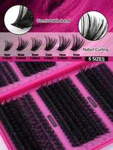 648/684/720pcs Large Capacity Cluster False Eyelashes, Thick And Curly Eyelash Extension Set, D Curl, DIY Eyelash Extension Kit, Fluffy And Soft Individual Lashes, Create Full And Natural Makeup Look, Easy And Convenient DIY At Home, Cluster Lashes. Suitable For Summer Wear. - Multicolor - View 10