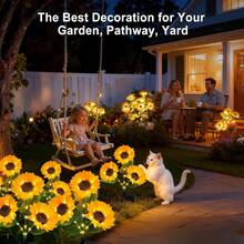 1pc/Solar Powered LED Sunflower Garden Light With Built-In High Brightness LED String, Smart Light-Sensing Automatic Glow At Night Artificial Flower Yard Light, Suitable For Party Outdoor Solar Light, All-Season Garden Decoration, Yard And Lawn Decoration, Gift For Garden Enthusiasts - Sunflower - View 10