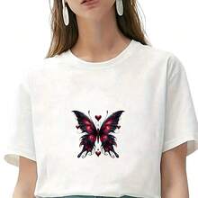 1/2/3 Stücke Dunkler Gothic-Stil Rot & Schwarz Schmetterling Wärmetransfer, Herz-dekoriertes Schmetterling-Muster Wärmetransfer, Vinyl-Muster, Wärmetransfer-Aufkleber, Bügel-Transfer-Aufkleber - Geeignet für Kissen, DIY, Rucksäcke, T-Shirts, Leinwandtaschen, Sweatshirts, Jeans, T-Shirts, Kleidung, Nähbedarf - Mehrfarbig - Übersicht 8