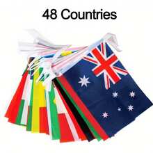 30/48/50 Pcs/Set National Flag Banner World Country String Flags Summer Sports Games Scene Decoration International Bunting Banners For Sports Events Clubs Bars Parties Holiday Celebrations - National Flags - View 13