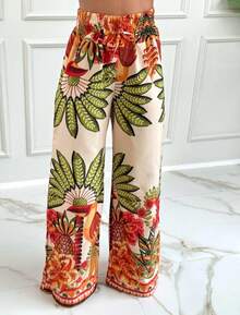 Calça Pantalona Tropical - Off - Visão 4