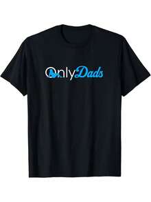 Solely Dad Humorvolles schwarzes Ganzjahres T-Shirt - weiches und atmungsaktives Rundhals T-Shirt, blaues Muster "Solely Dad" Muster, geeignet für Freizeitkleidung und Väter - Schwarz - Übersicht 1