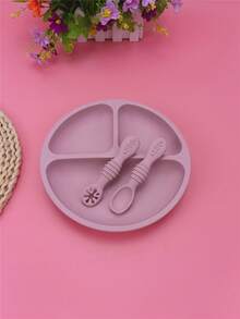 6/3/1pc Silicone Tableware Set, Children's Large Suction Bowl And Rice Paste Spoon, Anti-Drop Anti-Scald Feeding Bowl, Suitable For Toddler Feeding Training Bowl Baby Supplies, A Unique Father's Day Gift Set - Multicolor - View 13