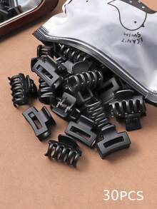 20/30/50pcs Women's Coffee Color Small Square Moon Hair Claw Clips (Random Color) - Multicolor - View 8