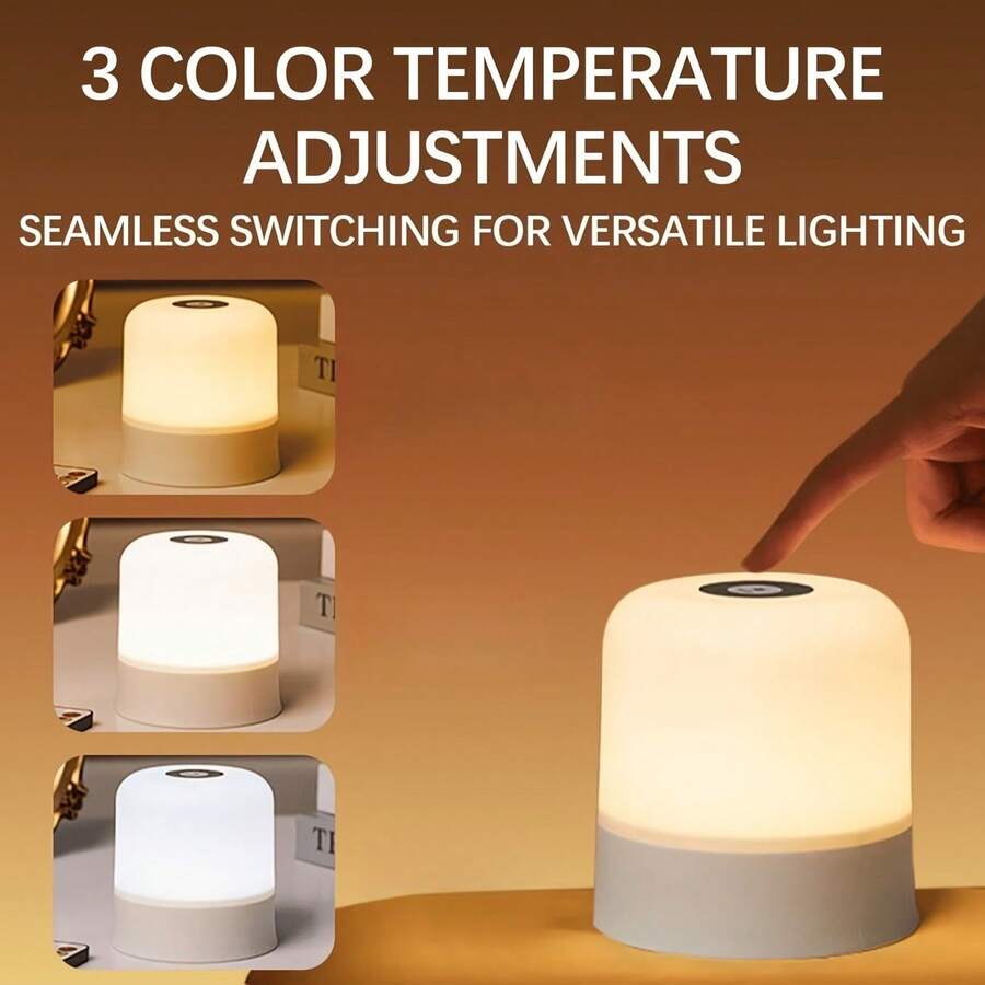 1/2 buah Lampu Meja Samping Tempat Tidur LED Sentuh, 3 Mode Lampu Malam dengan Pengisian Daya USB, Cahaya Lembut yang Melindungi Mata, Lampu Meja Portabel, Cocok untuk Kamar Tidur, Ruang Tamu, Ruang Belajar, Asrama, Membaca di Malam Hari, Alat Bantu Tidur