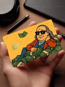 1pc Monopoly Credit Card Cover Sticker Protective Card Sleeve, Wealth Dollar PVC Material Anti-Fingerprint Durable Anti-Scratch Wear-Resistant Skin, Party Birthday Gift, Suitable For Men And Women, Small Chip Cards, Bank Cards, Credit Cards, Transit Cards, Key Cards, Student Campus Cards Personalized DIY, Privacy Protection - Multicolor - View 4