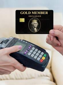 1pc Gold Member Exclusive Credit Card Cover Sticker Protective Card Sleeve, Crown PVC Material Anti-Fingerprint Durable Scratch-Resistant Wear-Resistant Skin, Party Birthday Gift, Suitable For Men And Women, Small Chip Cards, Bank Cards, Credit Cards, Transit Cards, Key Cards, Student Campus Cards Personalized DIY, Privacy Protection - Multicolor - View 2