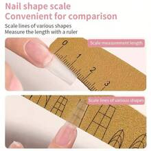 5-1pc Nail File Nail Polisher 100/180 Grit Washable, Wear-Resistant, Double-Sided With Scale And Nail Shape Template, Nail File Sandpaper Board Manicure Tool And Nail Polishing File Suitable For Manicure Beginners And Nail Salons - Multicolor - View 2