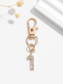1pc Fashionable European And American Creative Versatile Cute Mini Lucky Number 1-25 Keychain Bag Charm, Suitable For Women's Car Key Bag Decoration And Gift - Gold - View 14