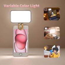Portable Selfie Fill Light Video Conference Light, With Phone Clip, Clip-On LED Light, Suitable For Video Conferencing, 3 Lighting Modes, Rechargeable, Portable, Suitable For Laptop/Phone/Tablet/Zoom Call/Makeup - Multicolor - View 7