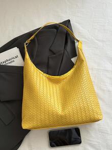 2026 New Fashion Women's Shoulder Bag Woven Bucket Bag Minimalist Large Capacity Tote Bag - Yellow - View 10