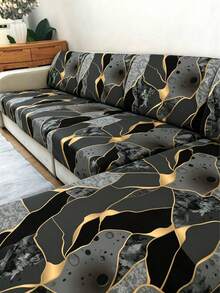 1pc Geometric Print All-Season Elastic Sofa Cushion Cover - Multicolor - View 6