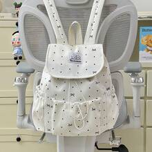 Small Backpack For College Students, Japanese Style Polka Dot Backpack, Lightweight Travel Backpack For Women. - Yellow - View 3