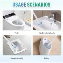 Disposable Toilet Brush With 18 Refill Heads And Holder– Includes Storage Caddy&Toilet Bowl Wand, Wall-Mount Scrubbing Toilet Brush Bathroom Cleaning Kit (Disposable Toilet Brush) - White - View 5