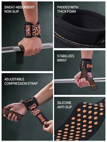 GOUNOD 1 Pair Adjustable Wrist Support Strength Training Lifting Straps, Suitable For Pull-Ups, Deadlifts, Stable Wrist Support And Palm Guard, Gym Strength Training Accessories. - Multicolor - View 8