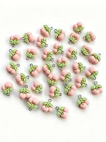 10/20pcs Cute Cherry Resin Charms - Adorable DIY Jewelry Pendants With Metal Jump Rings, Suitable For Earrings, Bracelets - Fruit Theme Handmade Material Accessories, Playful Pendant Design, Exquisite Craftsmanship - Multicolor - View 5