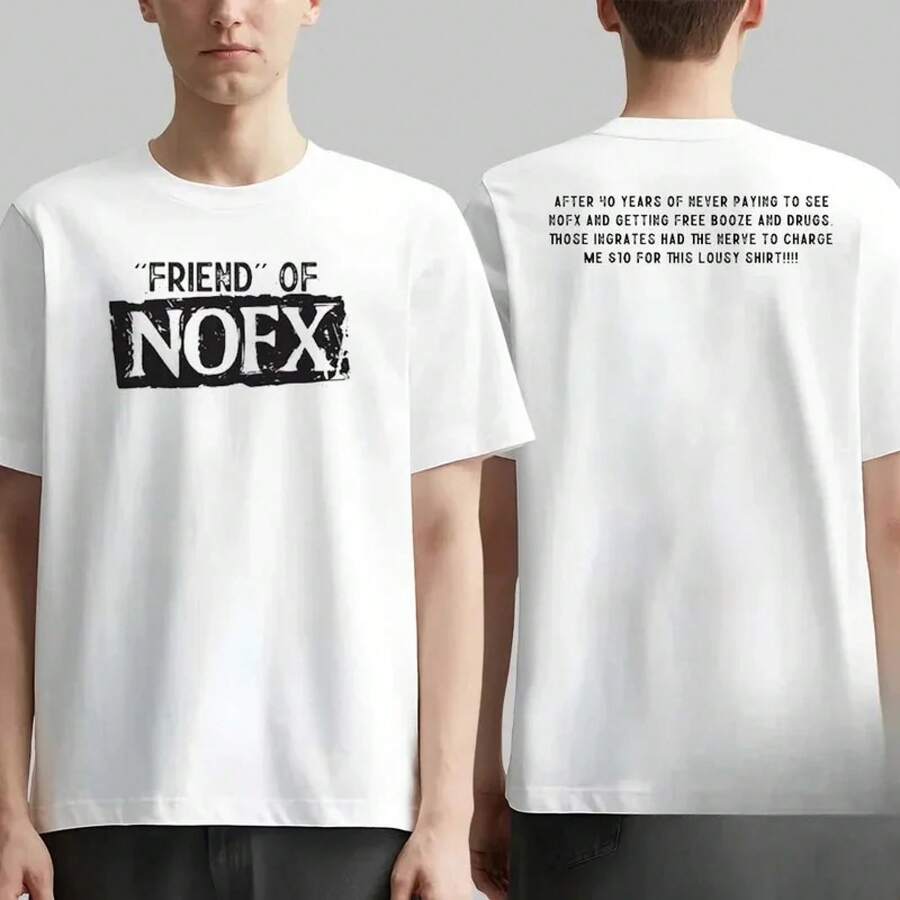 Classic Punk Band NOFX Graphic Print T-Shirt For Men Women Streetwear Fashion Casual Oversized Top O-Neck Cotton Soft Summer New Tee - 3 - View 1
