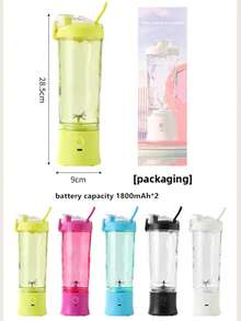 Blender dan Juicer Genggam Portabel Tanpa Kabel Isi Ulang USB - Mudah Dibersihkan, Sempurna untuk Smoothie, Milkshake, dan Minuman Buah Segar, Kapasitas 600ml, Baterai Isi Ulang 1800*2mAh, - Sempurna untuk Rumah, Kantor, Perjalanan, dan Aktivitas Luar Ruangan, Blender Smoothie Mini untuk Minuman Segar - MultiWarna - View 5
