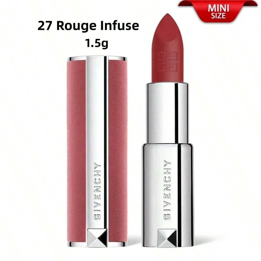 Givenchy Le Rouge 深紅絲絨霧面唇膏 (迷你尺寸) 1.5g / 0.05 Oz | 柔霧妝效，12小時持久顯色且舒適 | 柔霧妝效，可疊加顯色度 | 滑順感官質地 | 24小時保濕鎖水