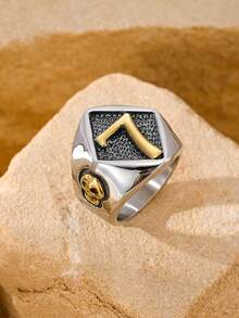 1pc Vintage Gothic Stainless Steel Men's Ring, Number 7 & Skull Detail Motorcycle Accessory - Skull No. 7 - View 20