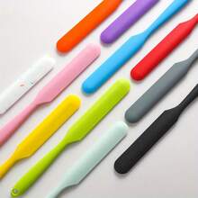 1pc Silicone Spatula Cream Scraper Macaron Colorful Cake Spatula Bread Jam Knife Stirring Tool Non-Stick Baking Tool Material Heat Resistant Multiple Color Options, Silicone Jar Scoop Spoon, Heat Resistant Cake Cream Peanut Butter Scoop Spoon, Batter Mixing Scraper, Non-Stick Bread Spatula, Rubber Kitchen Jar Utensil Stirrer Scraper, Long - Multicolor - View 9