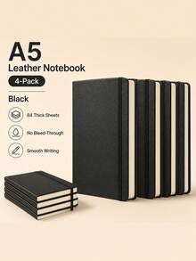 1PC/3PCS Cross-Border Hot-Selling Premium PU Leather Notebook With Strap And Bookmark, Classic Lined Pages Diary (80g Paper, 84 Sheets), Office/Study/Journaling, Multiple Colors Available - Multicolor - View 7