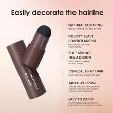 Hairline Density Powder With Puff Applicator, Lightweight Hair Filling Styling Tool For Natural Looking Hair Root Coverage And Daily Touch Ups - 2 Colors - View 6