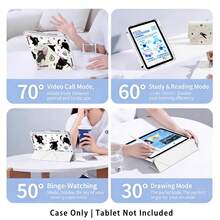 Black Cat, Heart, Cake, Star Pattern Painted Effect Tablet Protective Case With Stand, Compatible With Honor 8/9/10/X8/X8A/X9/X8Pro/X9Pro, MatePad SE 11 Inch/MatePad 11 Inch/11.5 Inch/MatePad Pro, Apple 10th/11th Gen 2025 (A16), Galaxy Tab A7/A9 And Other Popular Models - Style 38 - View 10