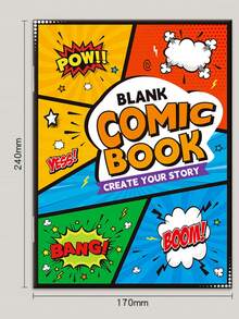 1pc Blank Comic Book For Creative Expression And Imagination, Suitable For Comic Lovers Of All Ages, Beginners And Pros, Perfect Gift For Holidays, Birthdays, And Parties - Multicolor - View 2