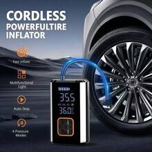 Car Tire Inflator Electric Bicycle Pump 150 PSI High Pressure Bicycle Pump Rechargeable Portable Air Compressor, Automatic Inflation Suitable For Electric Bicycle Motorcycle Smart Bicycle Pump With LCD Display - Wireless VC-069 - View 6