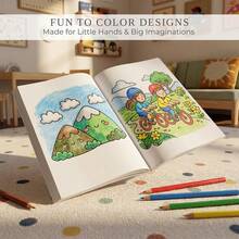 (PLAY 36 Pages/127g, ABC 54 Pages/173g, 123 42 Pages/136g) 3-Book Set Children's Coloring Books, Toddler Coloring Books, Large Size Simple Patterns, Letters Numbers Colors Shapes Learning, Educational Activity Books, Fun Gift For Boys And Girls - Paperback - View 6
