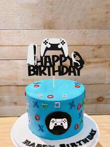 1 pieza Adorno para pastel de cumpleaños de videojuegos, decoración de pastel de videojuegos para fiesta de cumpleaños con temática de videojuegos - Ver 5