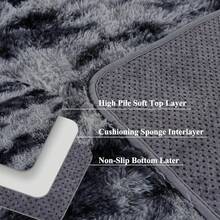 WISH TREE 8x10 Area Rugs For Living Room, Fluffy Shaggy Rug Soft Carpets, Big Rugs For Bedroom Home Decor Aesthetic Tie-Dyed Stipe Black Grey - Tie-dyed Stipe Black Grey - 查看 8