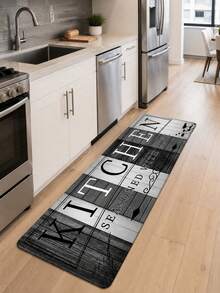 Farmhouse Rustic Kitchen Anti-Fatigue Mat, Black White Wood Grain Non-Slip Kitchen Floor Rug, Waterproof Stain Resistant Runner Mat For Kitchen Sink, Laundry Room And Home - A - View 14