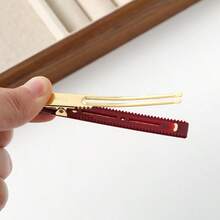 Fermaglio per capelli stile coreano retrò a pois in acetato a forma di coccodrillo, non dannoso, antiscivolo, con tenuta forte, per frangia e capelli sciolti di uso quotidiano - Multicolore - Visualizzare 5