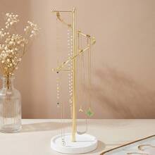 1pc Jewelry Organizer, Spiral Necklace Display Stand, Exquisite Jewelry Storage Rack With Rotating Base, Suitable For Hanging And Displaying Long Necklaces, Jewelry And Bracelets, Store Window Display - Multicolor - View 3