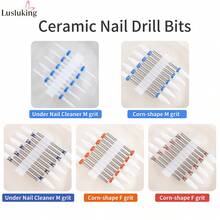 LUSLUKING 10PCS Ceramic Nail Drill Bits Set, 3/32 Inch Professional Manicure Pedicure Tools, Multi Shapes Fine Medium Coarse Grit For Acrylic Gel Nails Cuticle - Multicolor - View 2