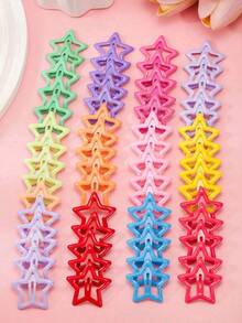 25/50/80 piezas de pinzas para el cabello con forma de estrella de colores aleatorios, accesorios para el cabello estilo Y2K para niñas para uso diario y fiestas, regalo de cumpleaños, regalo de Navidad - Multicolor - Ver 5