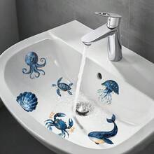 1片可愛海洋動物牆貼，螢光水下生物元素可移除牆面裝飾，適合兒童房 - 多色 - 查看 9
