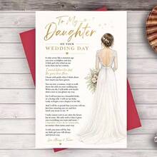 One Envelope And One Greeting CardWedding Day Greeting Card For Daughter From Parents Emotional Keepsake Gift For Bride On Her Special Day Greeting Card - Sets - View 7