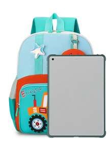 New Neutral Contrast Color Tractor Backpack, Lightweight And Comfortable, Suitable For Casual Travel And As A School Bag - Green - View 3