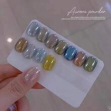 1入透明珍珠粉指甲用，極致金屬效果，頂級粉末，全息金屬塗層亮粉，適用於美甲藝術與裝飾 - 彩色 - 查看 4