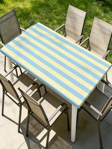 1pc Green Striped Tablecloth, Fresh American Country Style, Suitable For Kitchen, Dining Table, Coffee Table, Entryway, Party, Wedding, Birthday, Picnic, Home Decor, All Seasons - B - View 7