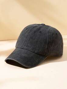 3pcs Unisex Solid Color Outdoor Casual Fashion Adjustable Washed Baseball Caps - 3pcs Black - View 2