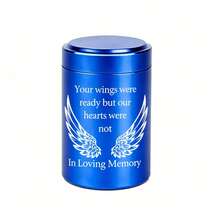 Small Human Cremation Urn, Aluminum Alloy Mini Cremation Urn, Wing-Shaped Small Cremation Urn, Memorial Keepsake Urn - Your Wings Are Ready, But Our Hearts Are Not - Multicolor - View 10