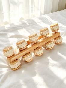 1pc Multi-Specification 6-Wheel/8-Wheel/10-Wheel Wooden Massage Roller, Smooth Polished Bur-Free Natural Wood Handheld Roller Massager For Full Body Muscle Relaxation, Suitable For Shoulder, Neck, Waist, Back, Legs, Home SPA / Yoga / Post-Workout Soothing Tool - Roller Massage - View 7
