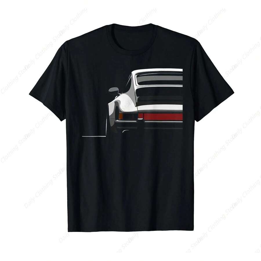 Camiseta con Silueta de Coche de Carreras Icónico y Legendario - Negro - Ver 1