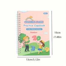 4pcs - Book Learning Set - Magic Handwriting Book, With Pen, 5 Refills And Pen Holder - Children's Early Education Workbook - Multicolor - View 3