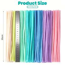 281pcs Yellow Tubular Cleaner Handmade Set - Includes Stamen And Black Eyes, With Video Tutorial, 7 Colors 30cm Chenille Stems - High Quality, No Color Difference - Suitable For Summer Crafts, Qixi Decoration, Party Decoration, Home Decoration, Adult Crafts - 281pcs Yellow - View 10